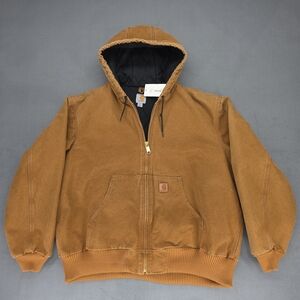 New Deadstock Carhartt J130 211 Quilt-Lined Hooded Work Jacket, 2XL Mexico 2019